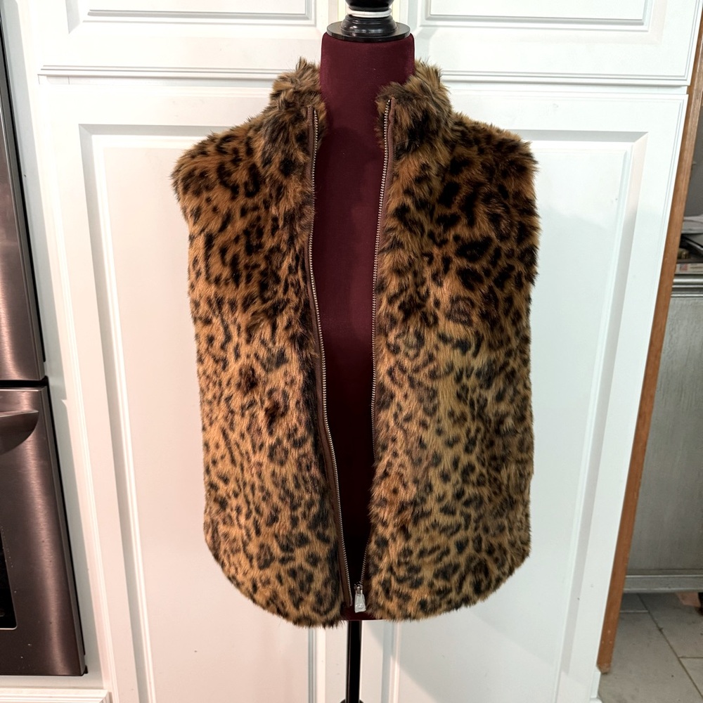 J. Crew Brown Faux Fur Vest